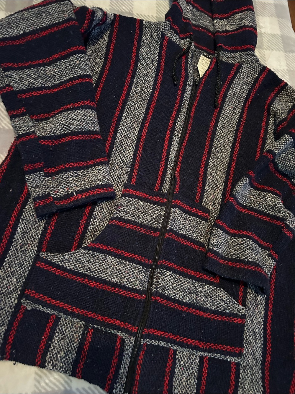 Mr. Baja The Authentic Mexican Hooded Baja size large zipper front excellent con